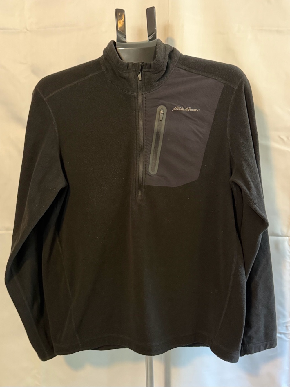 Eddie Bauer Black Fleece Pullover with Blue Tag